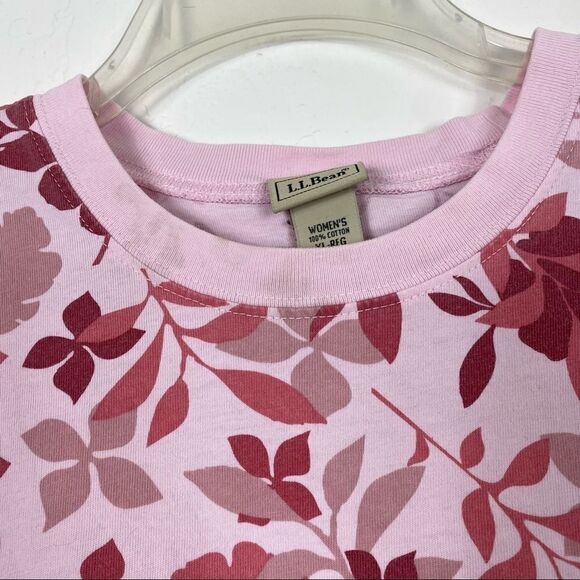 2 LL Bean Pink & Blue Floral Tshirts - Picture 5 of 7